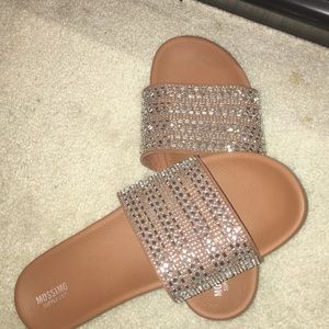 Sparkle slide sandals